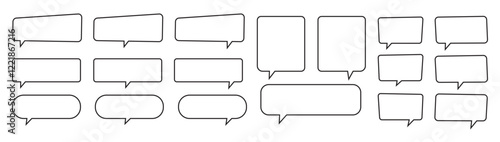 Speech Bubbles set isolated on white background,Cloud speech bubbles Talk bubble. collection. Vector