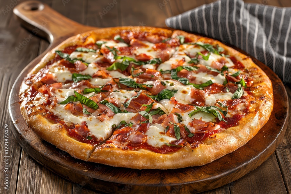 Delicious Italian Pizza with Mozzarella Delicious Italian Pizza with Mozzarella