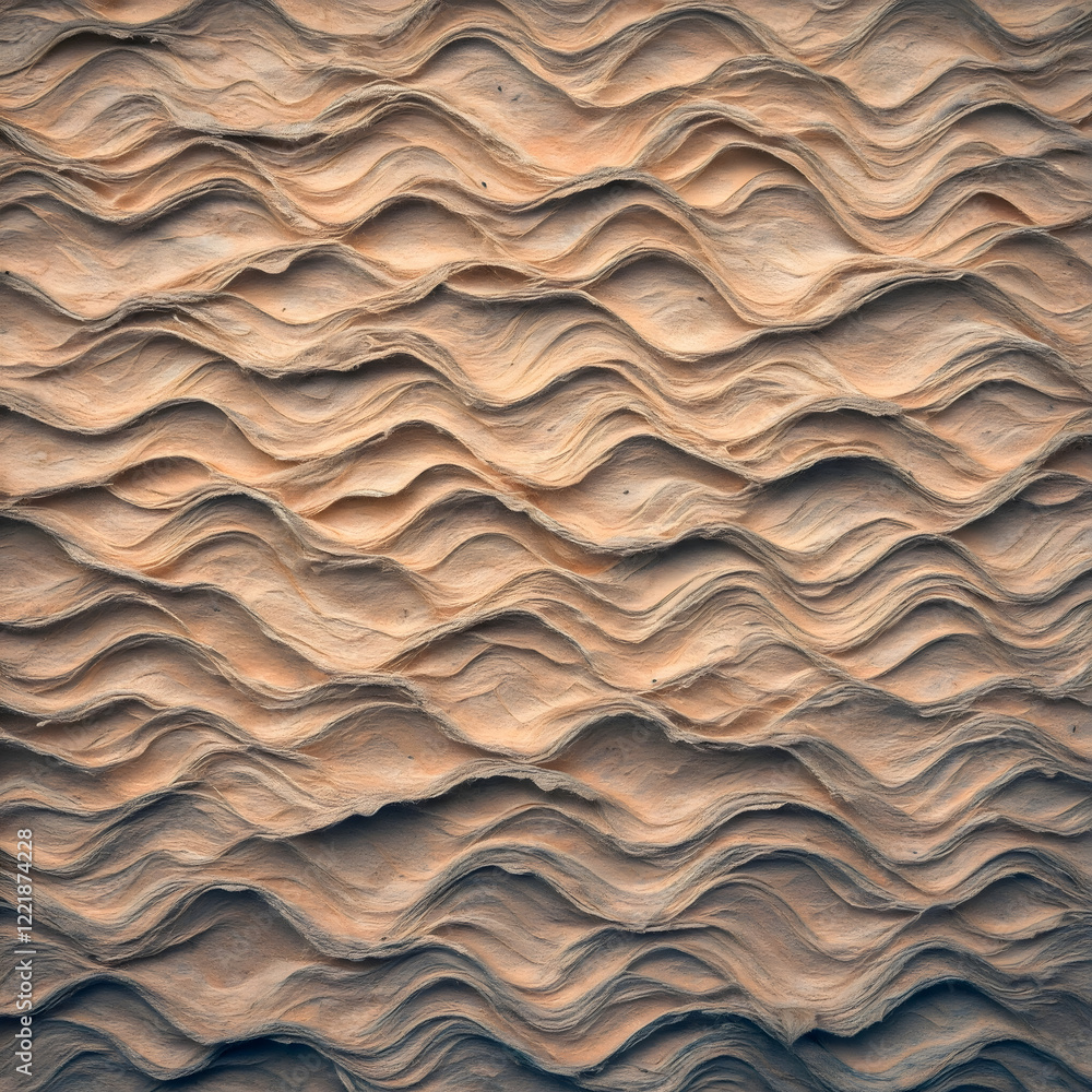 Wavy layers of beige paper creating a textured and organic abstract pattern Wavy layers of beige paper creating a textured and organic abstract pattern
