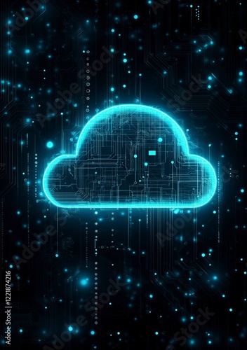 Wallpaper Mural cloud icon on top of an electronic circuit Torontodigital.ca