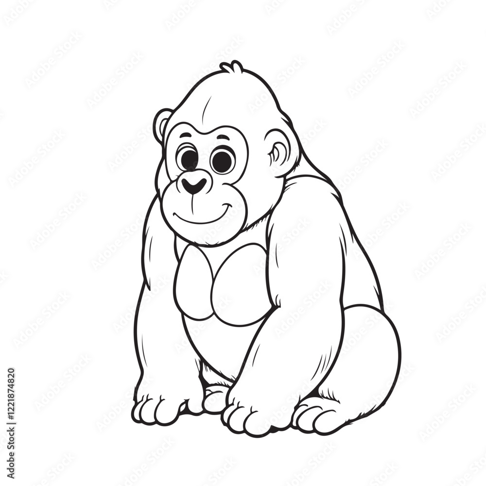 Gorilla line art vector Gorilla line art vector