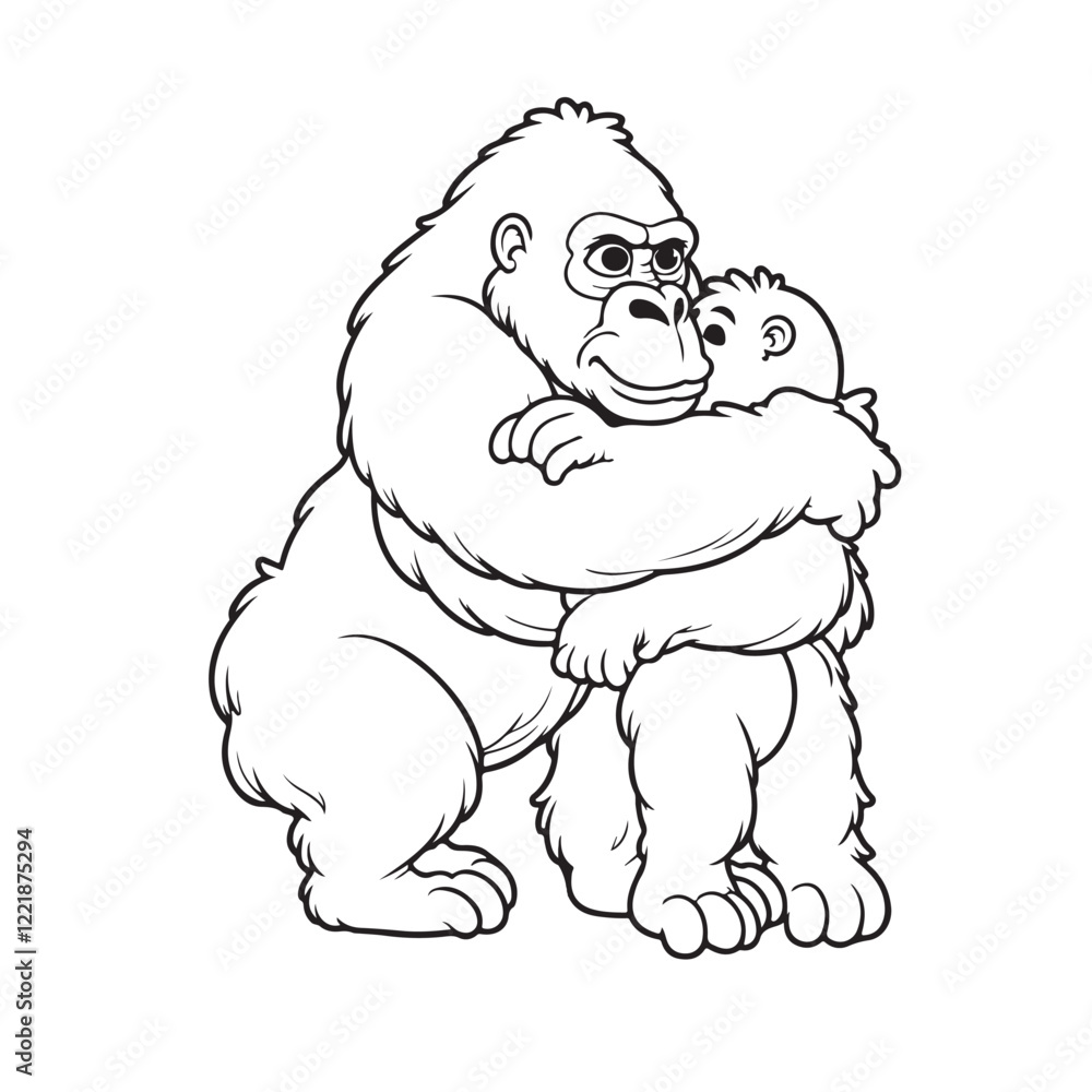 Gorilla line art vector Gorilla line art vector