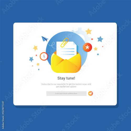 Email subscribes landing page for newsletter business loyalty program