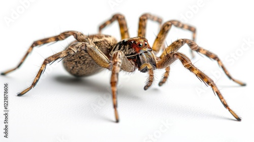 Wallpaper Mural Close-up of a spider with hairy legs and red eyes on a white background. AI generative. . Torontodigital.ca