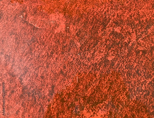 The orange tennis court floor outside the play field has many cracks on the floor that are wet after heavy rain