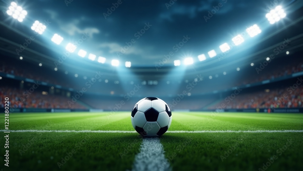 Fototapeta premium Soccer Stadium, Football Stadium, Match Day, Stadium Vibes, Soccer Fans, Football Fans, Stadium Lights, Game Day, Soccer Life, Football Culture, Stadium Goals, Soccer Love, Football Passion, Fan Exper