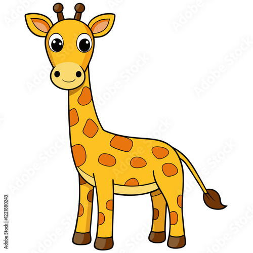 giraffe cartoon isolated on white