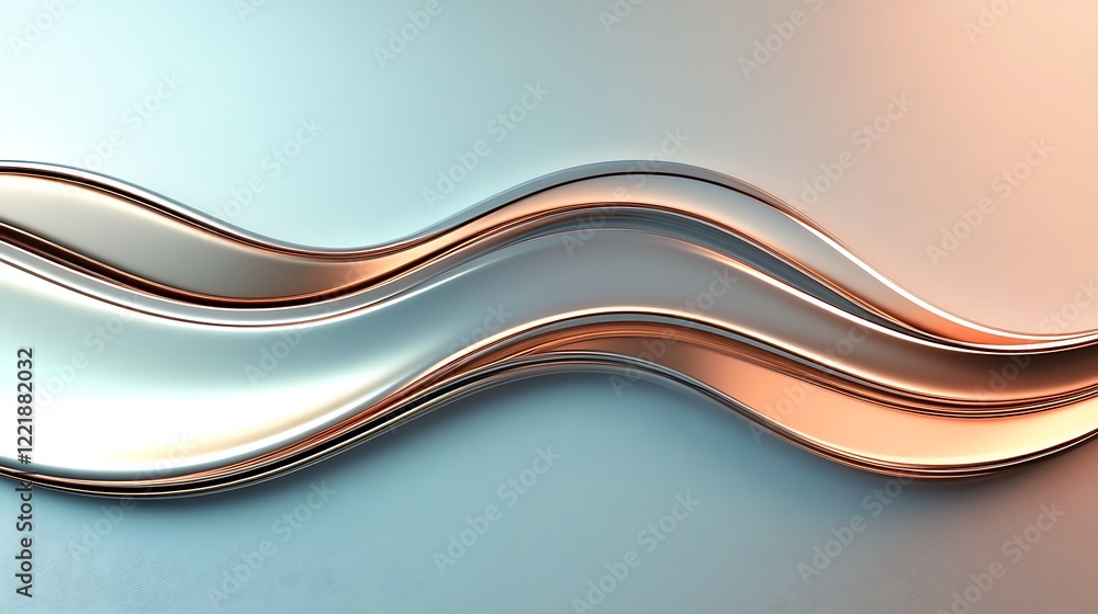Obraz premium Abstract Metallic Waves Flowing Design
