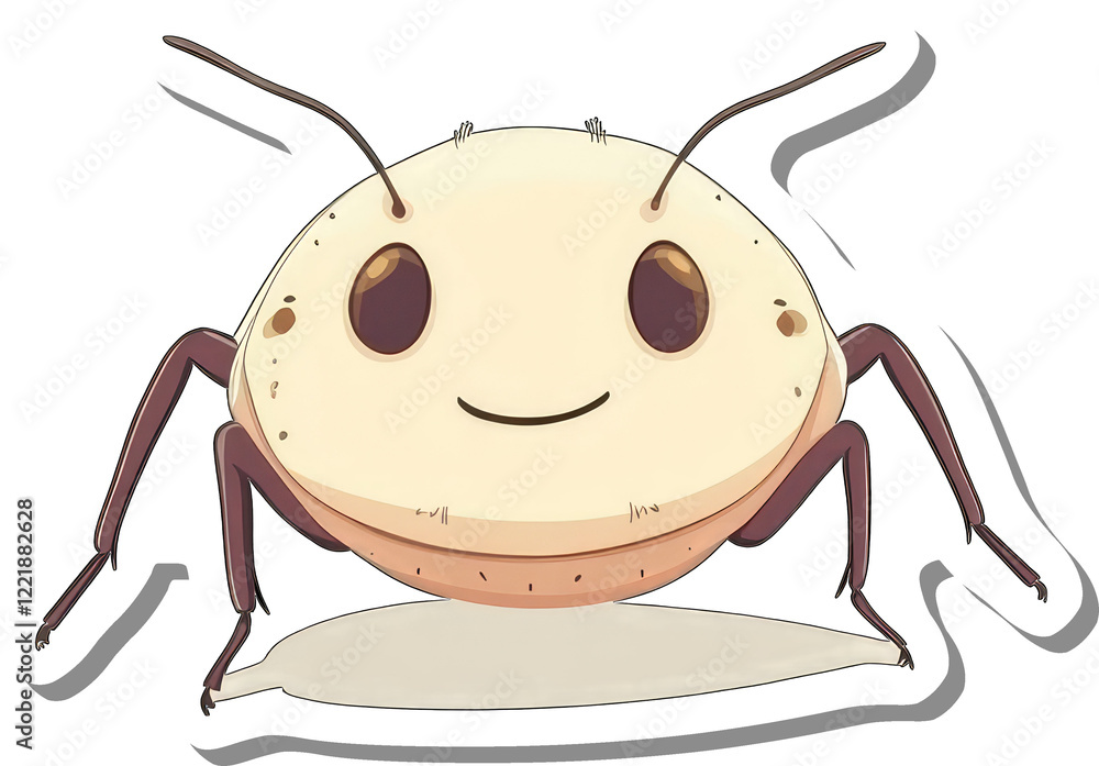 Obraz premium A Happy Beige Insect With Six Legs