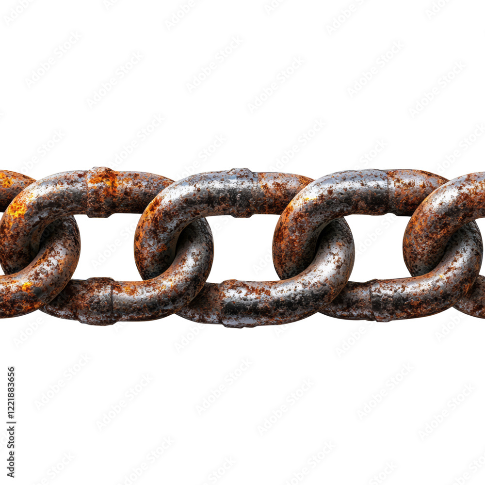 Rusty Metal Chain Link Isolated on White Background Rusty Metal Chain Link Isolated on White Background