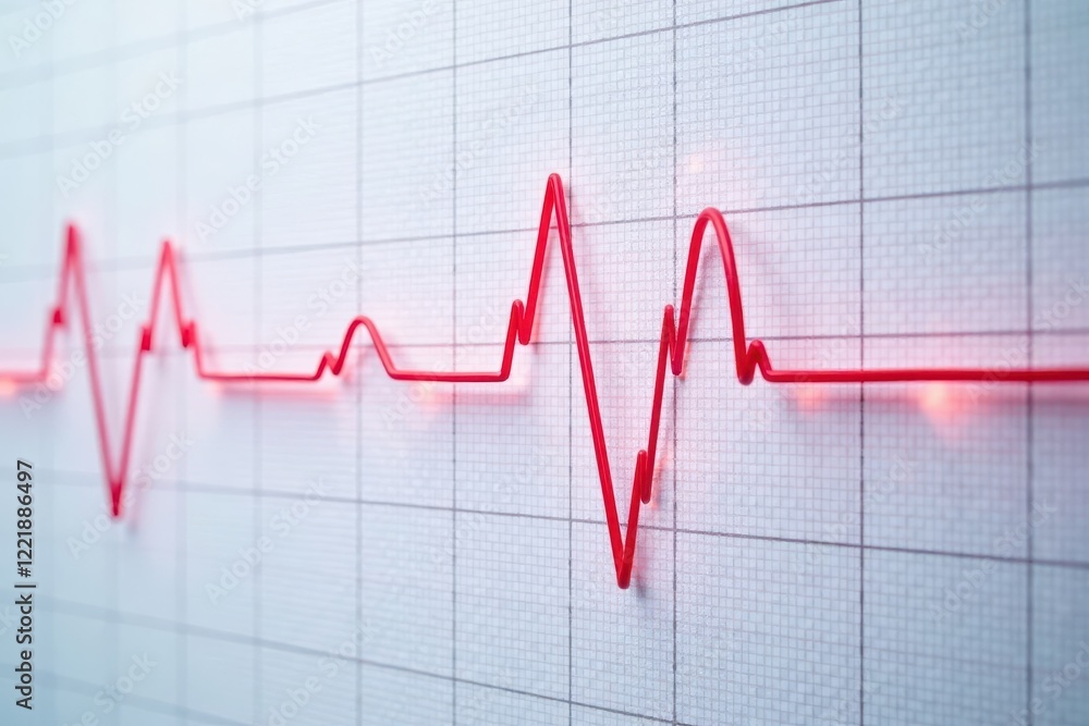 Close-up of a flatline ECG; stark white background , death, heart monitor Close-up of a flatline ECG; stark white background , death, heart monitor