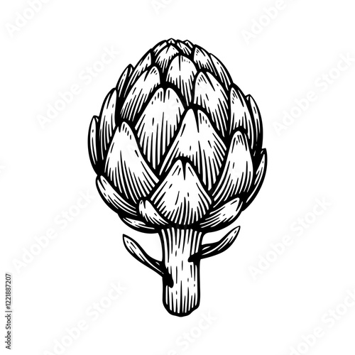 Hand drawn artichoke. Artichoke line art vector illustration