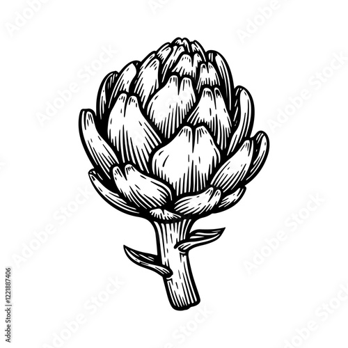 Hand drawn artichoke. Artichoke line art vector illustration