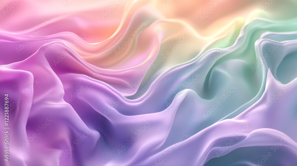Pastel Draped Fabric Abstract Colorful Waves