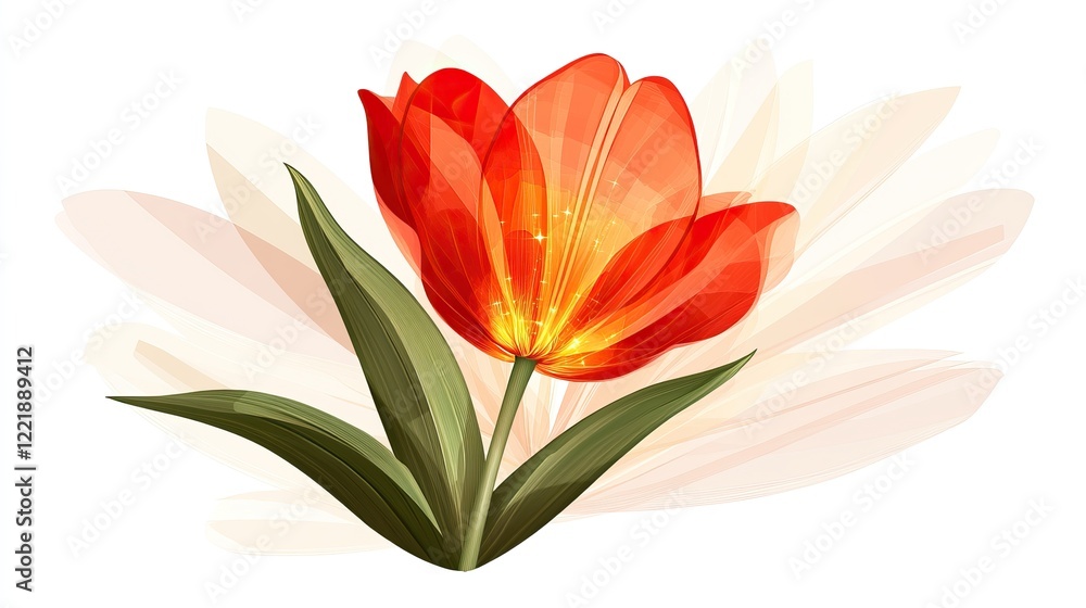This artwork features a stunning magical flower, illuminated with vibrant colors, symbolizing the wonders of spring and the charm of nature's artistry This artwork features a stunning magical flower, illuminated with vibrant colors, symbolizing the wonders of spring and the charm of nature's artistry