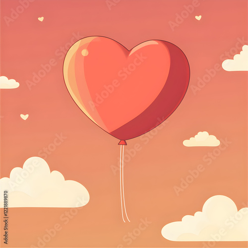 A heart-shaped balloon floating at a Valentine’s Day parade photo