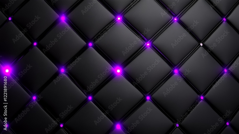 Obraz premium Black Leather Texture With Purple Neon Lights