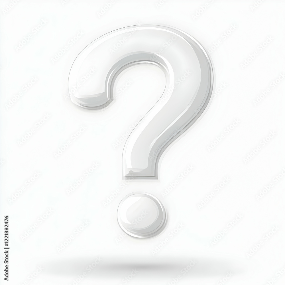 White 3D Question Mark Illustration White 3D Question Mark Illustration