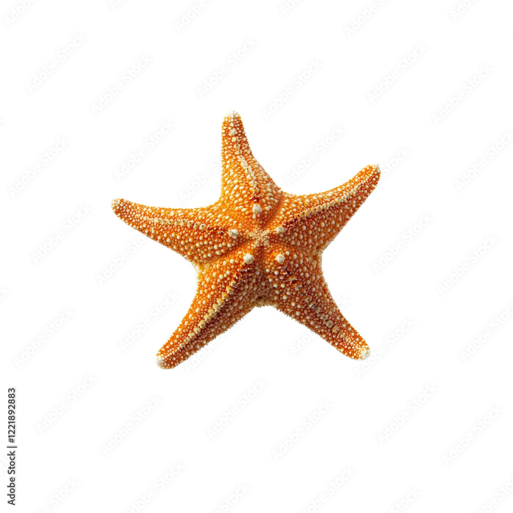 Vibrant Orange Starfish with Unique Texture On transparent background Vibrant Orange Starfish with Unique Texture On transparent background