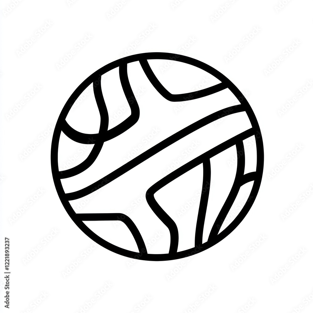 Naklejka premium Abstract Circular Design With Bold Black Lines