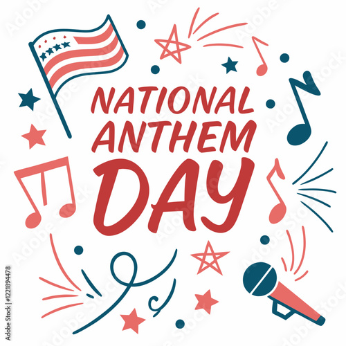 NATIONAL ANTHEM DAY silhouette vector