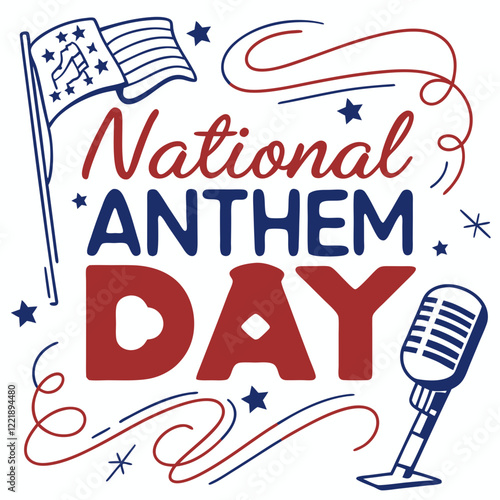 NATIONAL ANTHEM DAY silhouette vector