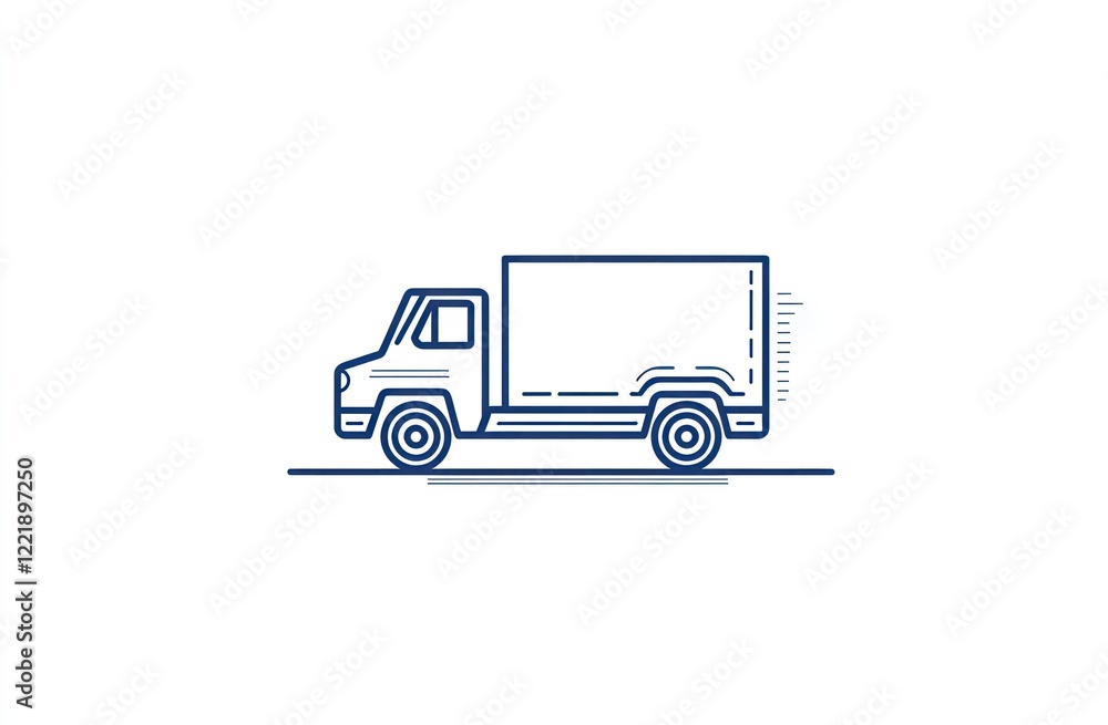 Delivery Truck Icon Simple Line Art Design Delivery Truck Icon Simple Line Art Design