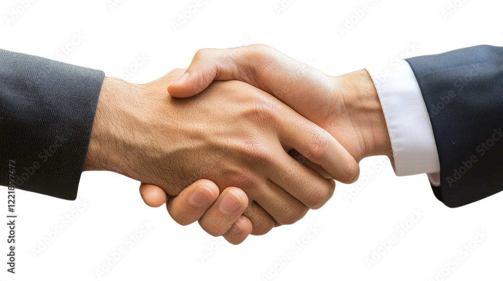 A Handshake of Trust: Two businessmen in suits grasp hands in a firm handshake, signifying agreement, collaboration, and shared success. A Handshake of Trust: Two businessmen in suits grasp hands in a firm handshake, signifying agreement, collaboration, and shared success.