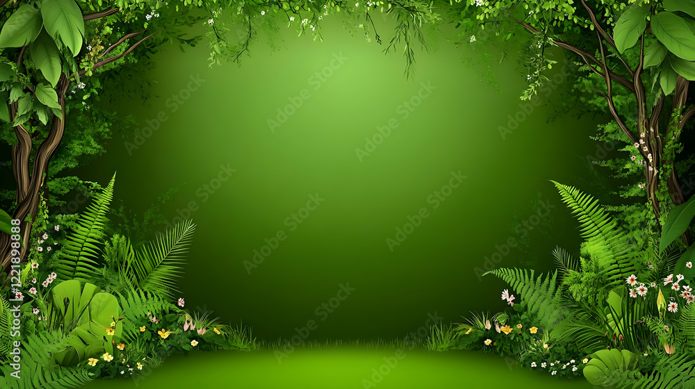 Lush Green Forest Illustration Background Lush Green Forest Illustration Background
