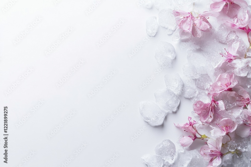 Fototapeta premium ice with purple flowers