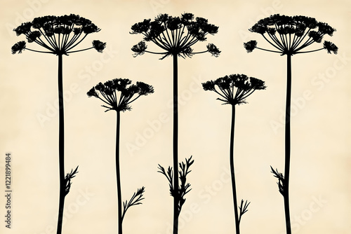 Elegant Plant Silhouettes Illustration