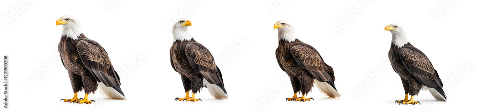 Bald eagle standing on white background. Bald eagle standing on white background.