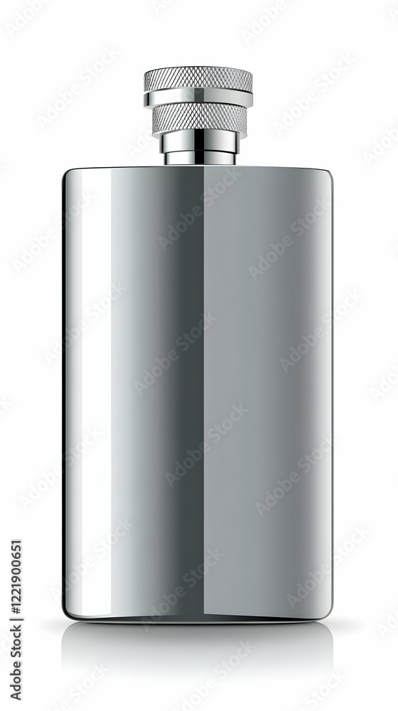 Silver Flask 3D Illustration Silver Flask 3D Illustration