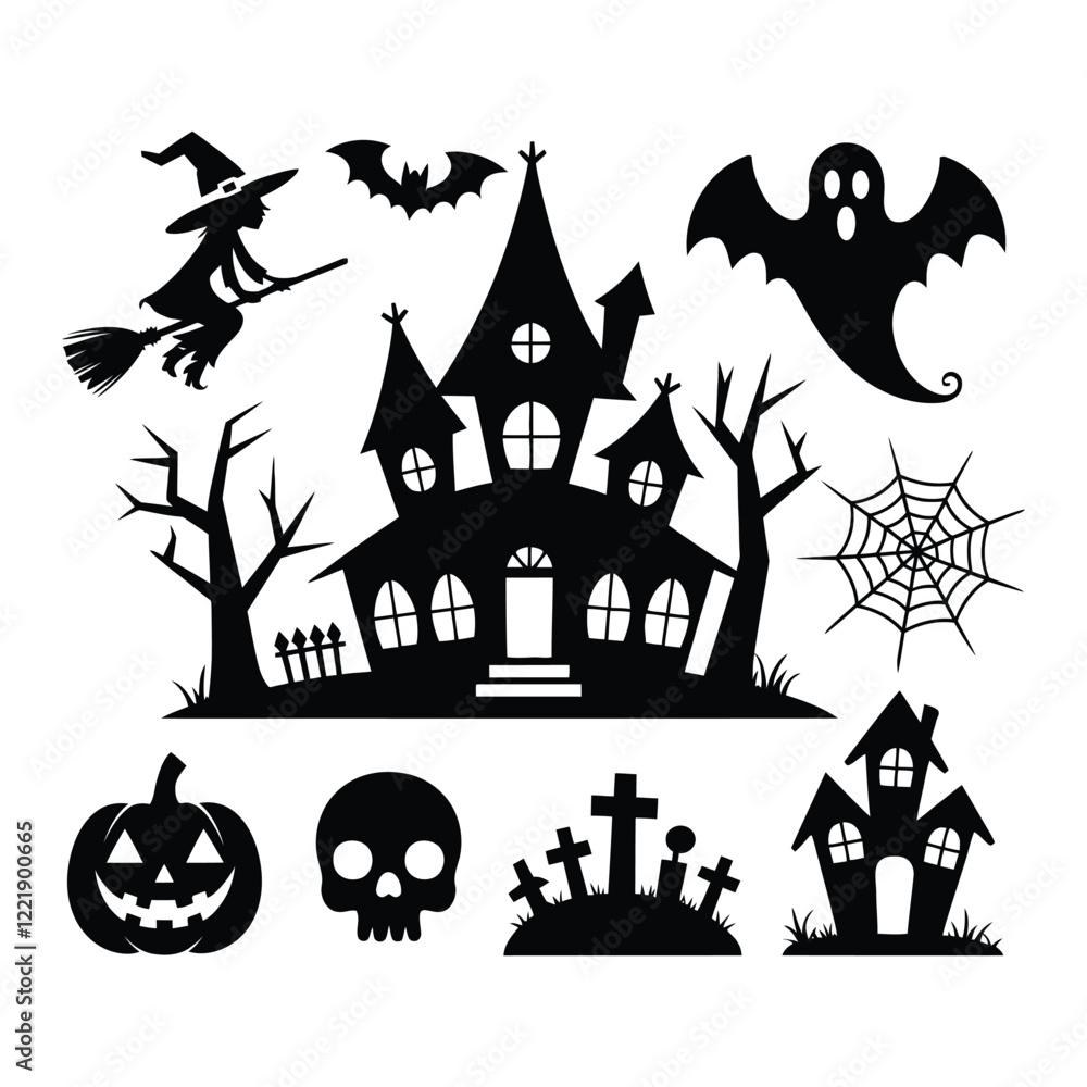 halloween background with house and pumpkin halloween background with house and pumpkin