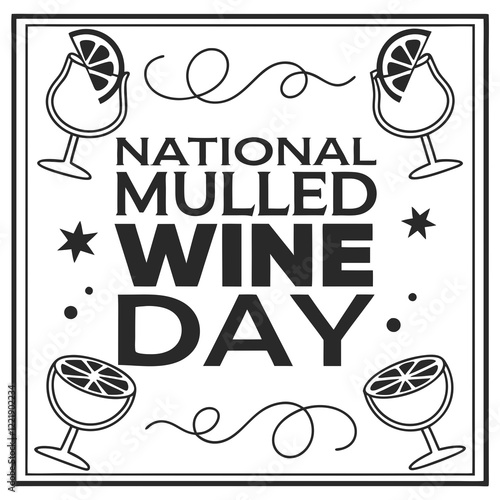 NATIONAL MULLED WINE DAY silhouette vector