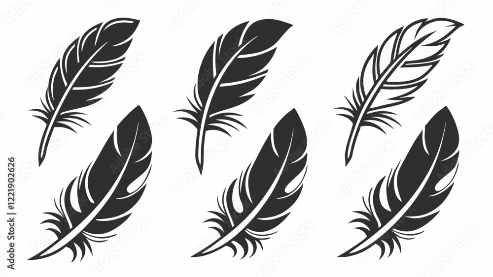 set of feathers vector set of feathers vector