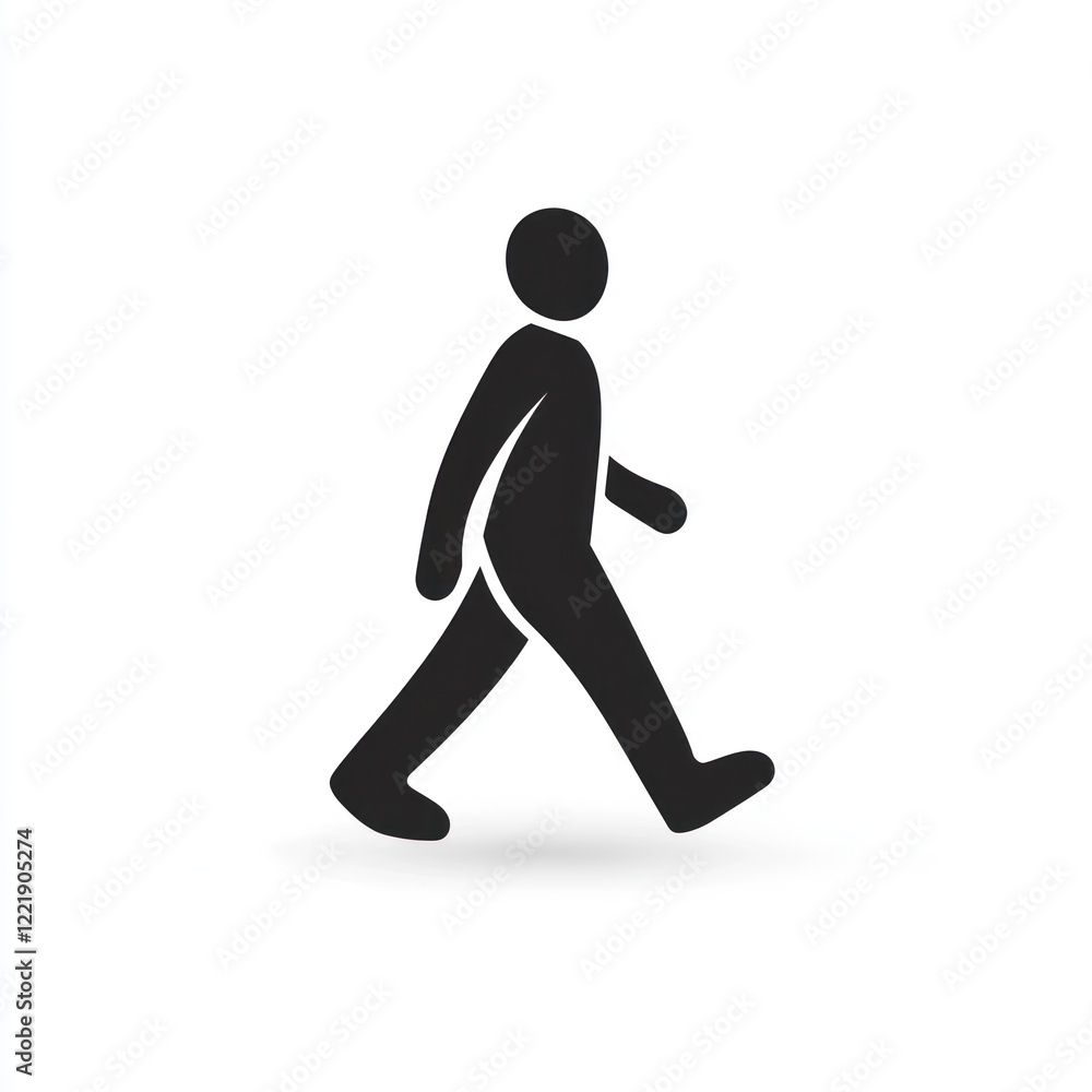 Simple icon depicting a person walking forward Simple icon depicting a person walking forward