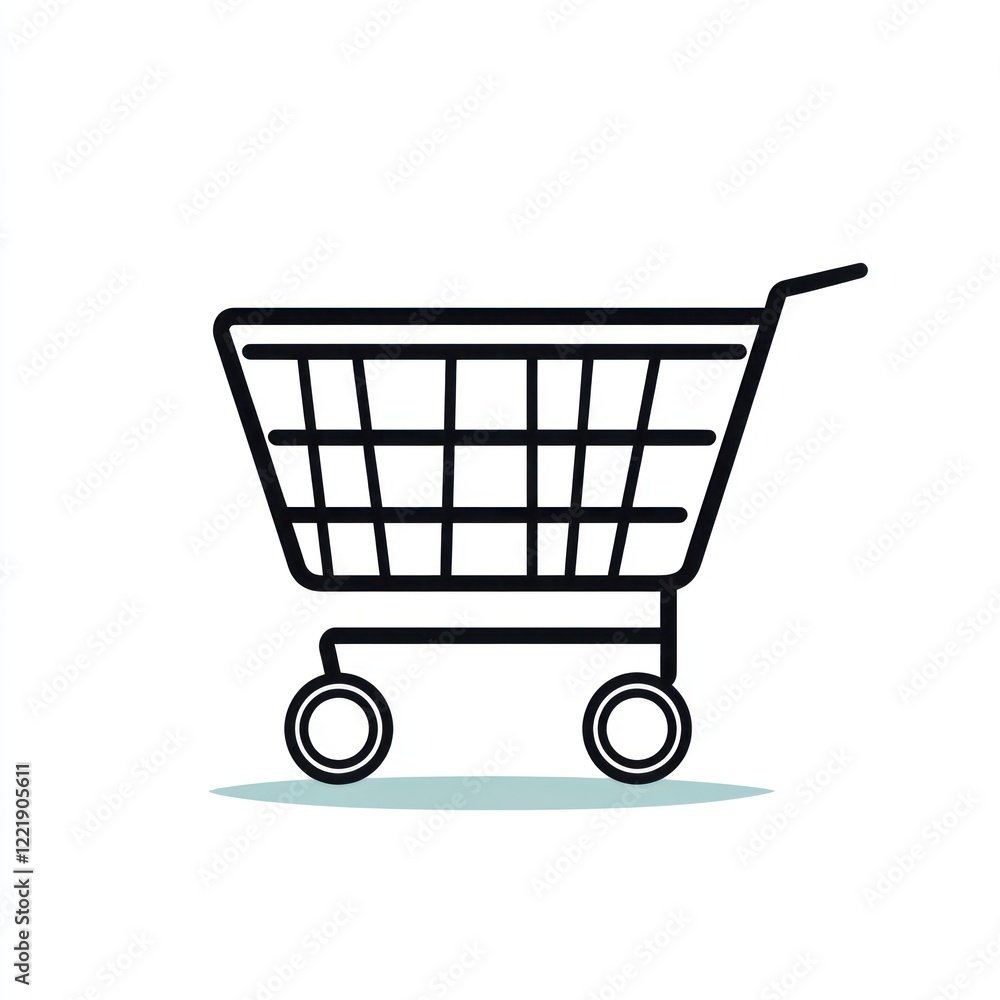 A Simple Line Drawing Of A Shopping Cart A Simple Line Drawing Of A Shopping Cart