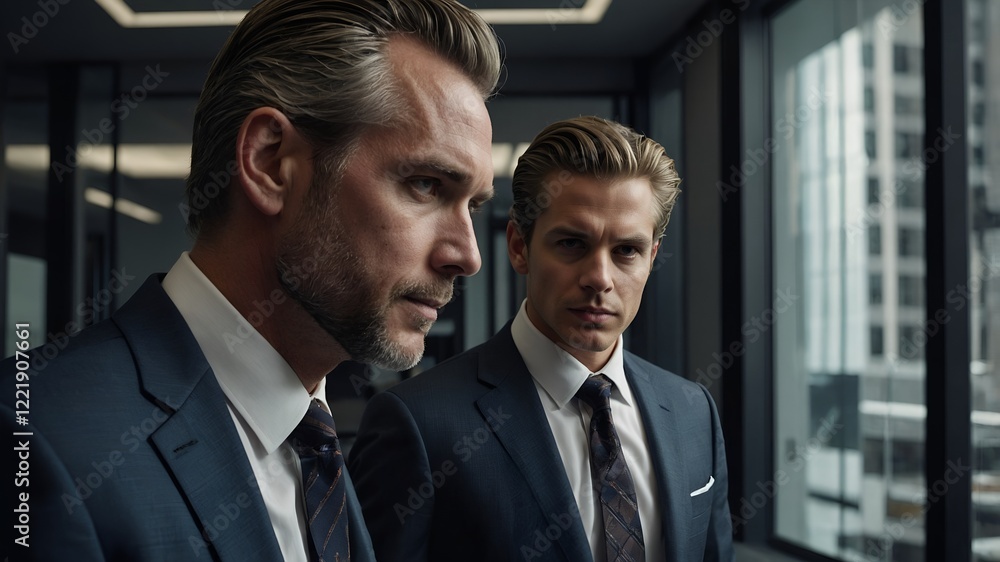 two businessmen are talking and discussing work in the office two businessmen are talking and discussing work in the office