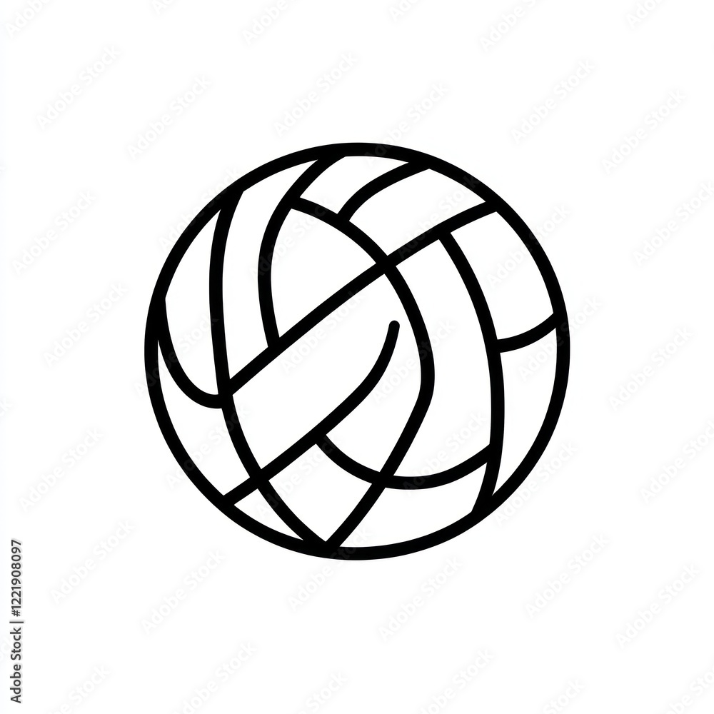 A simple line drawing of a volleyball A simple line drawing of a volleyball
