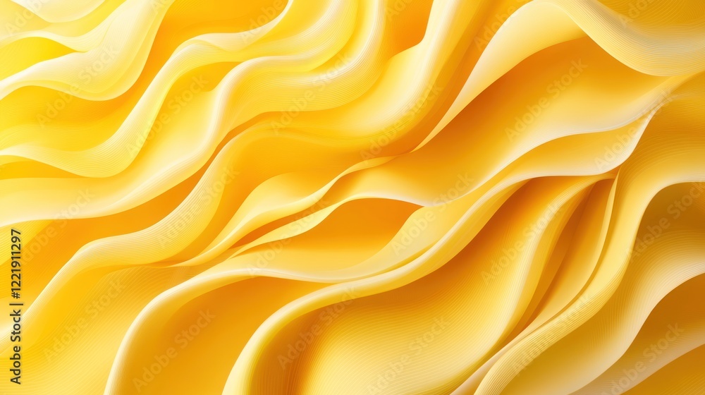 Fototapeta premium Abstract flowing yellow background with smooth curved surfaces, for texture or backdrop