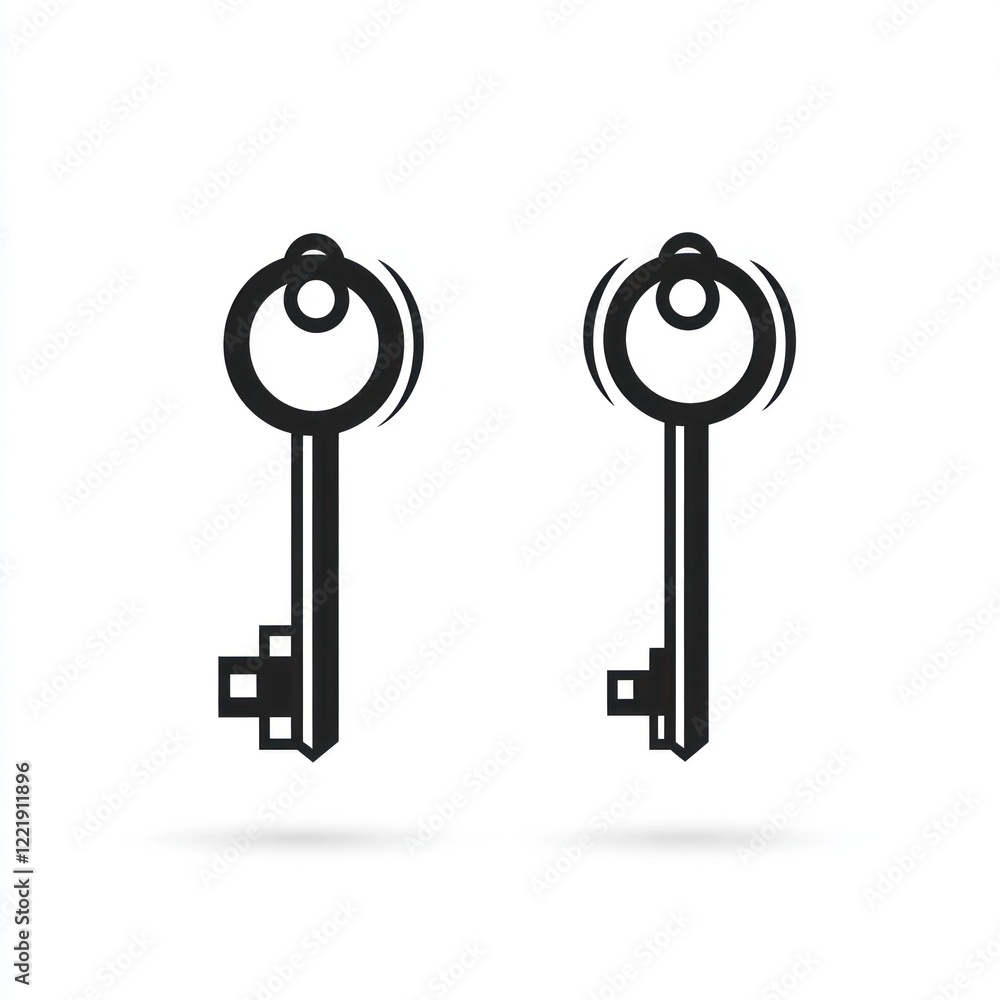 Simple Black Key Icons Design Illustration Simple Black Key Icons Design Illustration