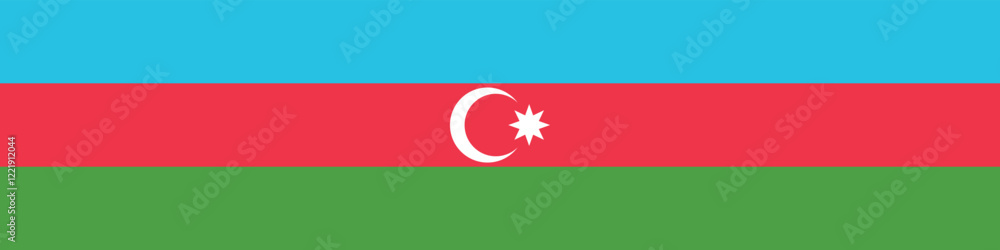 Obraz premium Azerbaijan flag long banner digital vector illustration