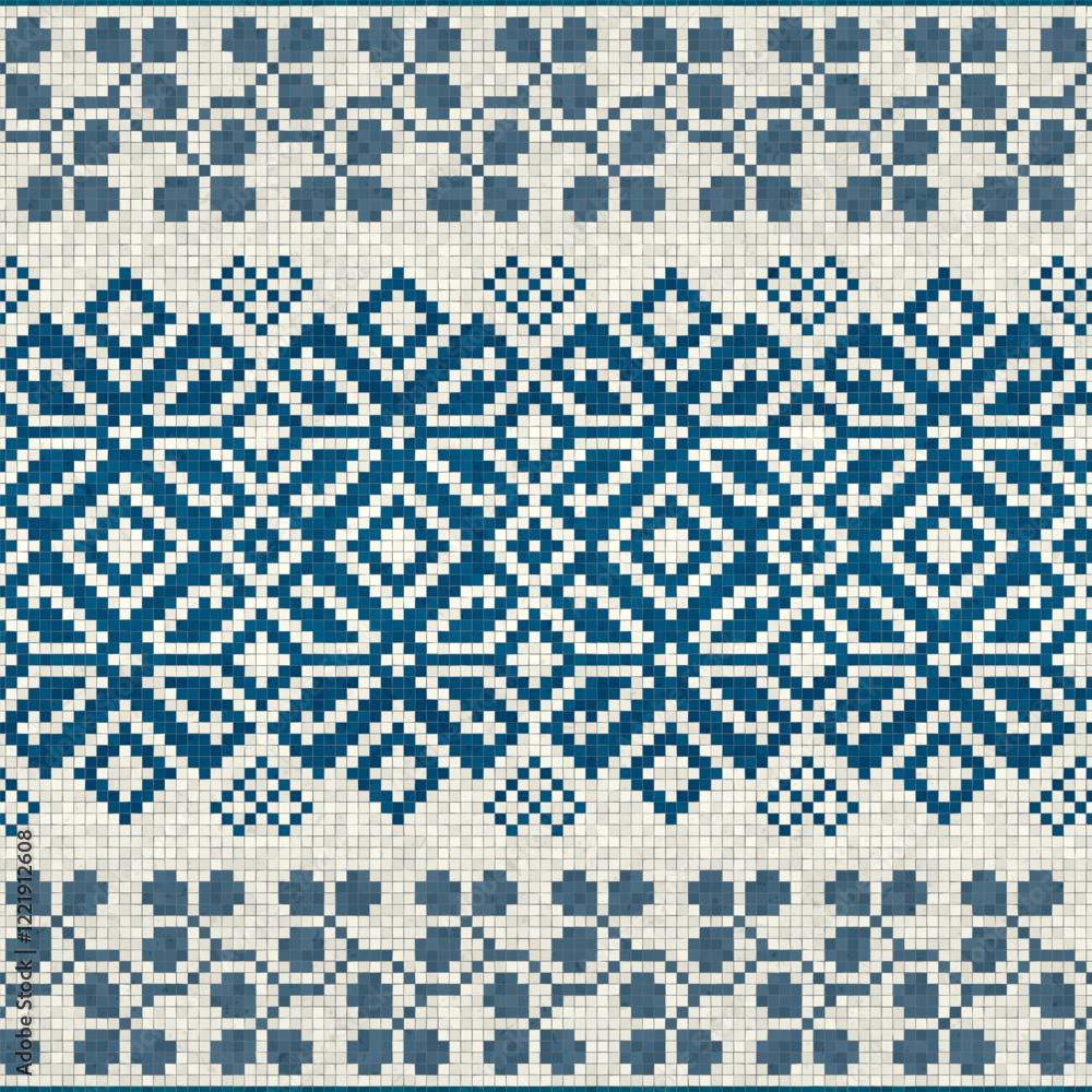 Scandinavian style seamless vector mosaic tiles pattern Scandinavian style seamless vector mosaic tiles pattern