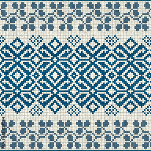 Scandinavian style seamless vector mosaic tiles pattern