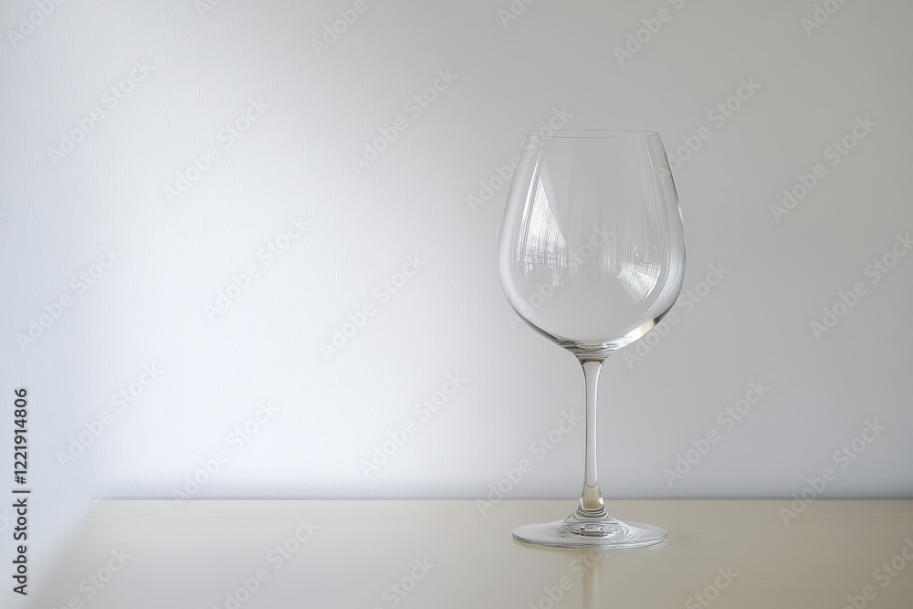 Fototapeta premium Elegant Wine Glass on Clean Background