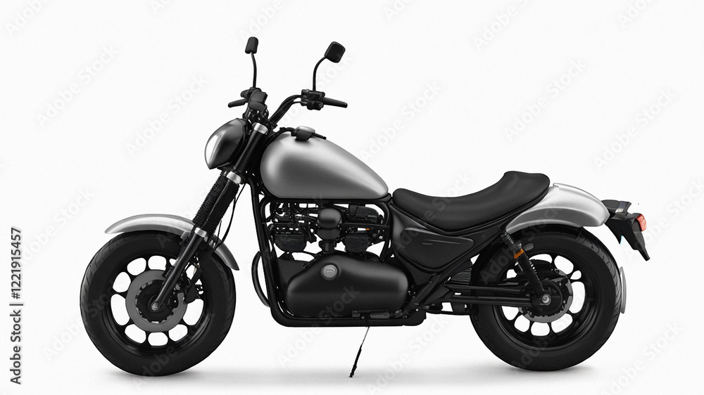 Fototapeta premium black motorcycle isolated on white background