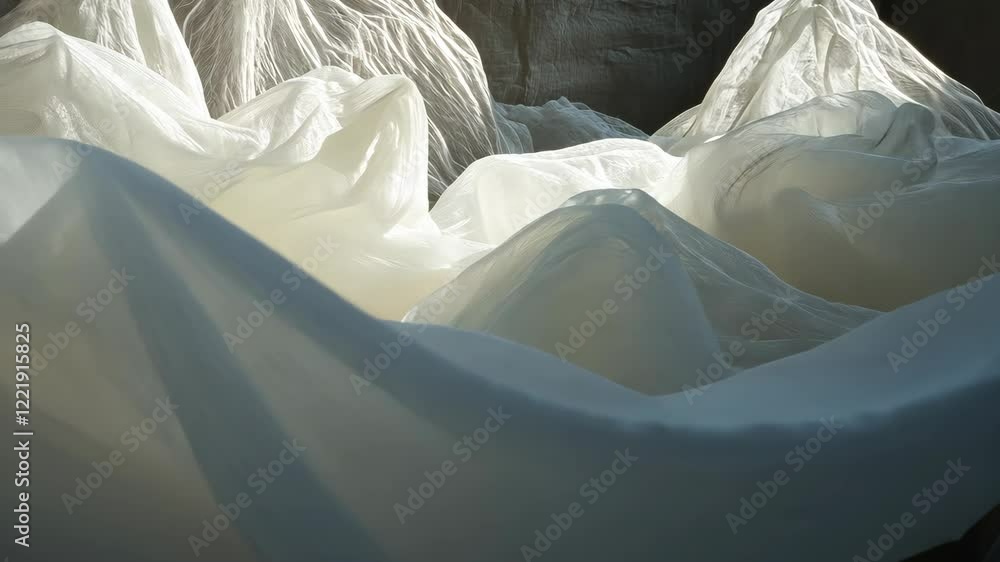 custom made wallpaper toronto digitalEthereal fabric waves undulating in soft light create a dreamlike landscape in an indoor setting