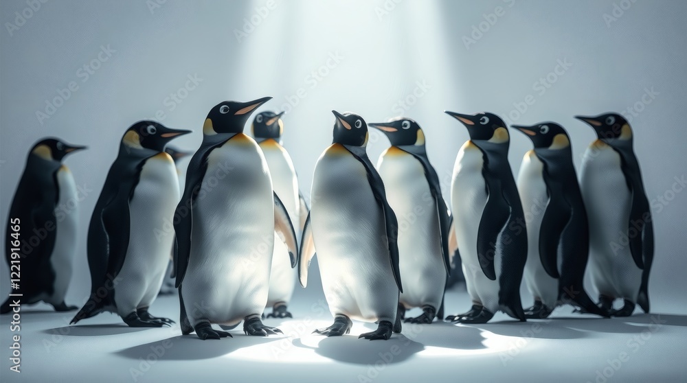 Obraz premium Emperor Penguins in Spotlight