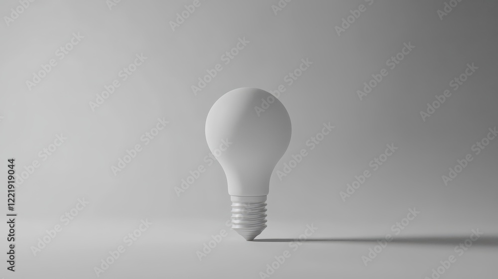 Minimalist White Lightbulb on Simple Background Minimalist White Lightbulb on Simple Background